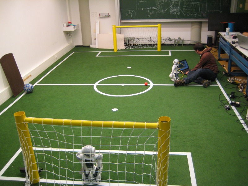Soccer Field - With two yellow goals.